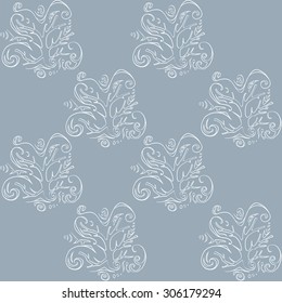 seamless pattern with outline ornament