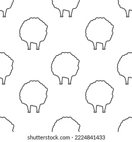 Patrón sin soldadura con ovejas esquemáticas sobre fondo blanco. Impresión animal para papel pintado y ropa de cama.