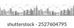 Seamless pattern with outline Taipei Taiwan City Skyline with Modern Buildings Isolated on White. Vector Illustration. Taipei Cityscape with Landmarks.