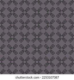 Seamless pattern with outline weave floral shapes. Abstract modern endless texture background. Vector illustration.