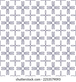 Seamless pattern with outline weave floral shapes. Abstract modern endless texture background. Vector illustration.