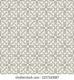 Nahtloses Muster mit umrissenen Blumenformen. Abstrakter, moderner, endloser Texturhintergrund. Vektorgrafik.