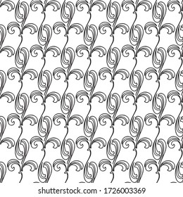Seamless pattern of outlines decorative elements