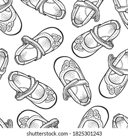 Patrón sin inconvenientes de los zapatos esquemáticos para niñas pequeñas