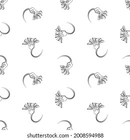 Patrón sin brillo de los contornos de las cabezas de las flores de maíz decorativas vintage