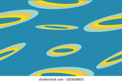  seamless pattern with oval shapes on blue background