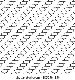 Seamless pattern with oval shapes ornament. Ovals wallpaper. Rounded figures background. Rings motif. Chains image. Digital paper with spheres for textile print, web designing. Vector art illustration