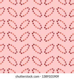 Seamless pattern with ovals of dotted lines. Vector background in shades of pink. EPS10