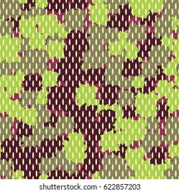 Seamless pattern. The ovals in the foreground. Green, gray, brown spots on the background.