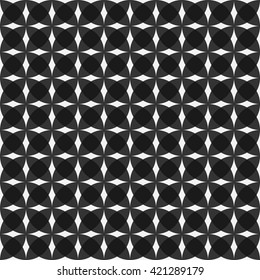 Seamless pattern with overlapping circles - Repeatable abstract monochrome circle pattern, background.