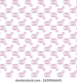 Seamless Pattern of Overlapping Pink Circular Shapes on a White Background