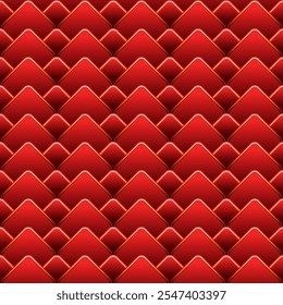 seamless pattern of overlapping red squares with thin gold borders, creating a dynamic and luxurious texture.