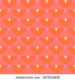 Seamless pattern with overlapping translucent hearts. Vector design.