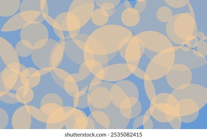 seamless pattern of overlapping transparent orange balls on a blue background