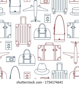 seamless pattern of overseas travel