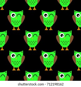 Seamless pattern with owl