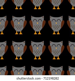 Seamless pattern with owl