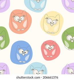 Seamless pattern with owl. Background with owl.