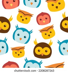 Seamless pattern with owl. Creative texture for fabric, wrapping, textiles, wallpaper, and apparel. Vector illustration