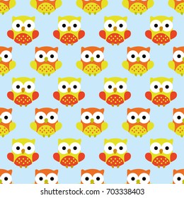 Seamless pattern owl fabric print