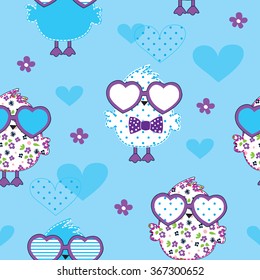 seamless pattern with owl vector illustration