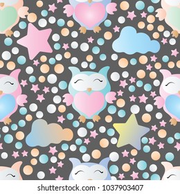 seamless pattern with owls