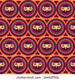 seamless pattern with owls