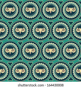 seamless pattern with owls