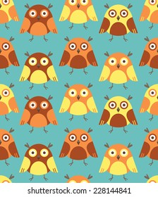 Seamless pattern with owls