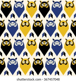 Seamless pattern with owls.