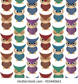 seamless pattern with owls