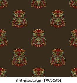Seamless pattern with owls in the colors of the baroque style. Good for backgrounds, prints and textiles. 