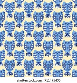Seamless pattern with owls, for textile, Wallpaper, wrapping paper, notebooks, notepads, bags