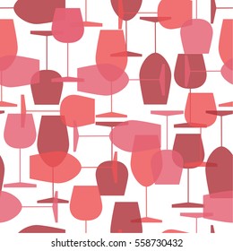 Seamless pattern, pack paper with wineglasses and wine making icon. Modern thin line icons, flat style. Vector background with winery elements collection. Colorful wallpaper, good for printing