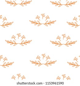 Seamless pattern of  Pack of pretty autumn leaves and flowers Vector