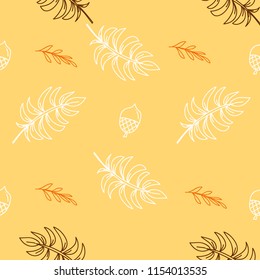 Seamless pattern of Pack of pretty autumn leaves and flowers vector