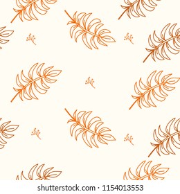 Seamless pattern of Pack of pretty autumn leaves and flowers vector