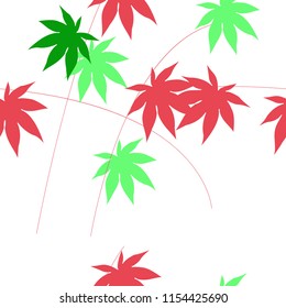 Seamless pattern of Pack of pretty autumn leaves and flowers vector