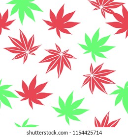 Seamless pattern of Pack of pretty autumn leaves and flowers vector