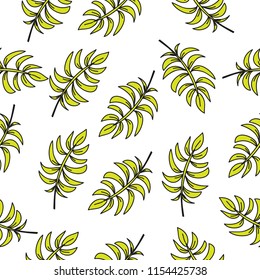 Seamless pattern of Pack of pretty autumn leaves and flowers vector