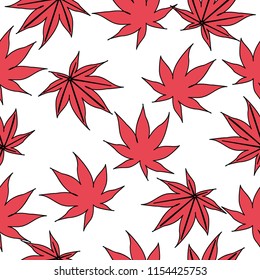 Seamless pattern of Pack of pretty autumn leaves and flowers vector