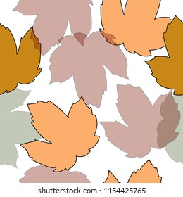 Seamless pattern of Pack of pretty autumn leaves and flowers vector
