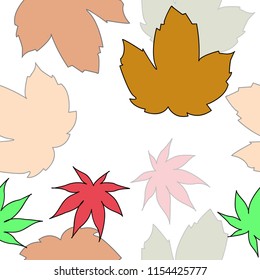 Seamless pattern of Pack of pretty autumn leaves and flowers vector