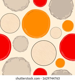 Seamless pattern with packages of cheese. Color print on light background