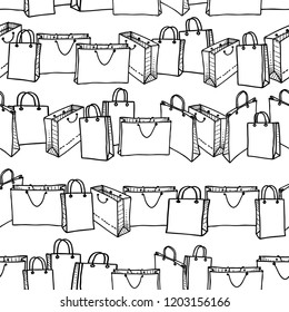 Seamless pattern of packages for purchases