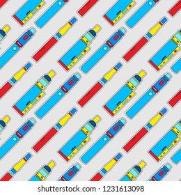 Seamless pattern. Packing or wrapping for the sale of electronic cigarettes