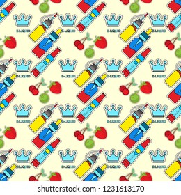 Seamless pattern. Packing or wrapping for the sale of electronic cigarettes