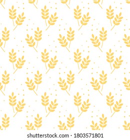 Seamless pattern with paddy rice seed on white background vector.