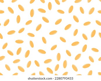 Seamless pattern with paddy rice seed on white background vector illustration.