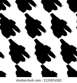 Seamless pattern with paint blots. Black and white abstract drawing. Vector illustration
